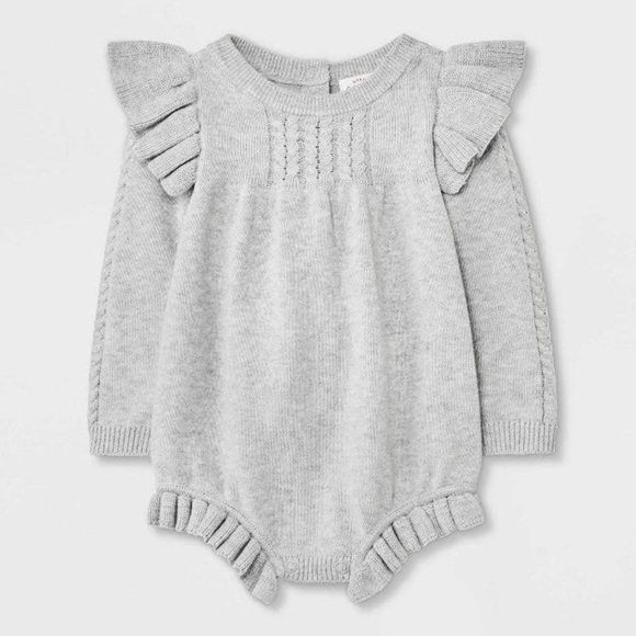 NWT Cat & Jack Knit Ruffle Romper - Picture 1 of 3